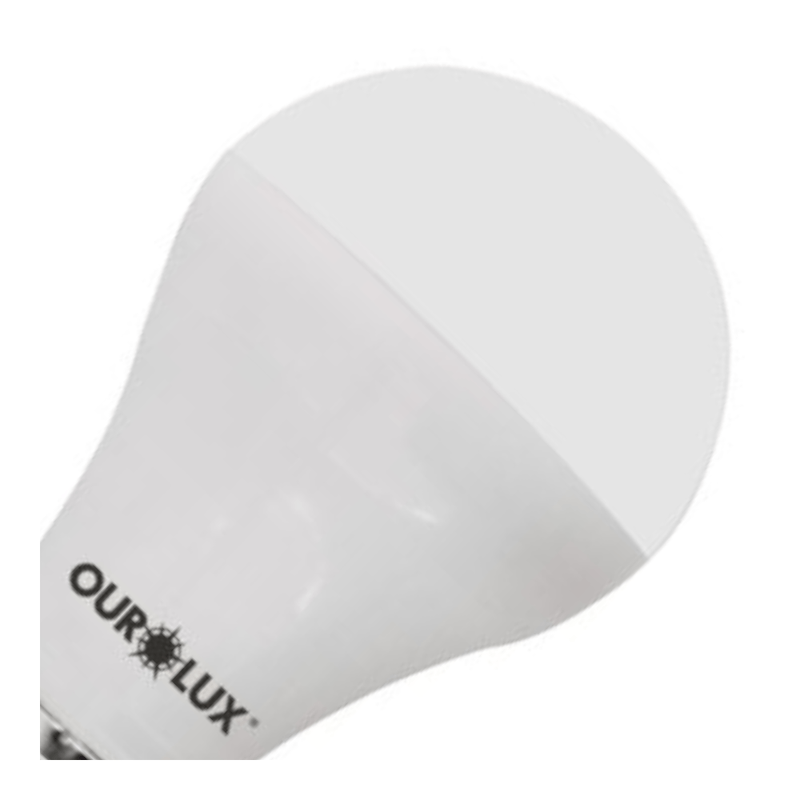 Lâmpada LED A70 E27 6500K Luz Branca Fria Bivolt 15W 20390 Ourolux | Dimensional - Imagem com zoom inclinado para a direita