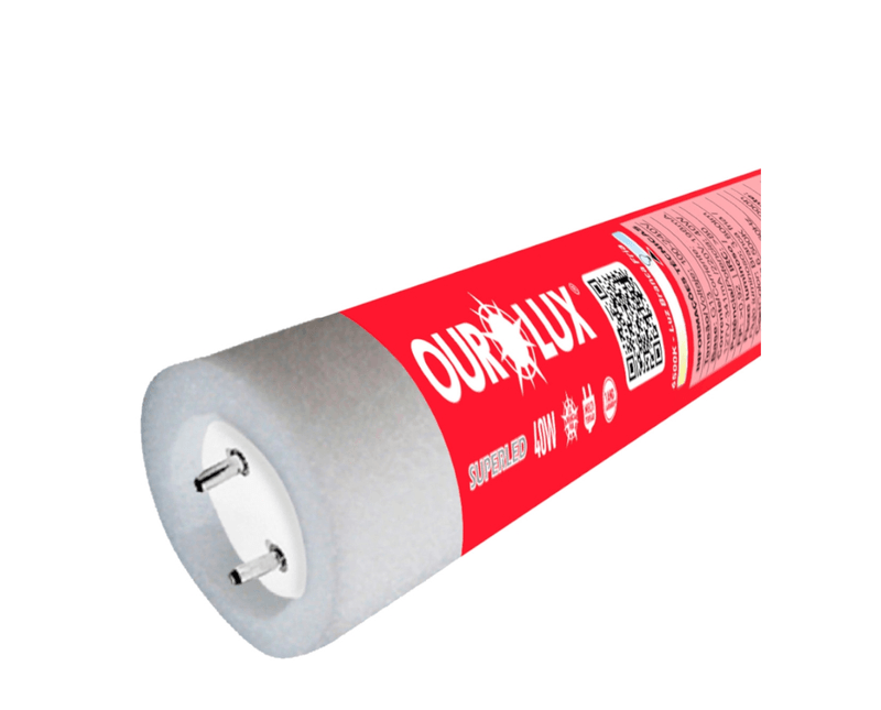 Lâmpada LED T8 Tubular G13 240cm 6500K BIV 40W 3800LM Vidro 20228 Ourolux | Dimensional - Embalagem produto