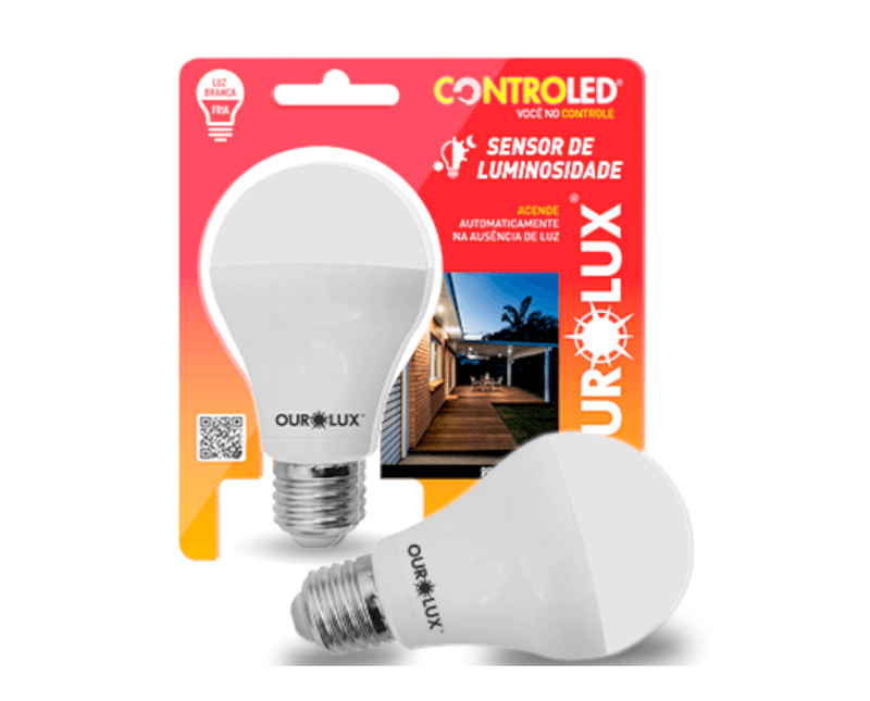 Lâmpada LED Bulbo Bivolt Sensor de Luminosidade 9W Ourolux - Vídeo