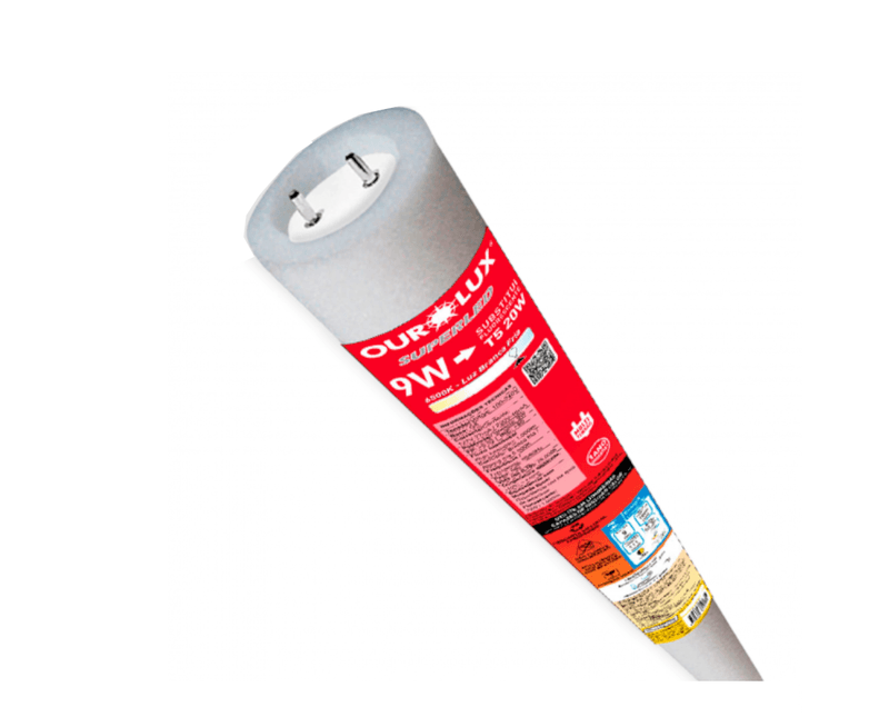 Lâmpada LED T8 Tubular G13 6500K Luz Branca Fria Bivolt 9W | Detalhes do conector do produto em posição vertical com inclinação para a direita