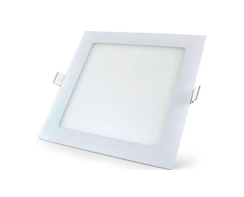Luminária LED Comercial Plafon Quadrado Embutir Branco Bivolt 2700 K 18W 03207A Ourolux - Dimensional | Visão geral do produto