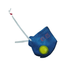 Respirador Descartável Dobrável 2 Painéis Azul Com Válvula Pff1-S Maskface 515078 Air Safety