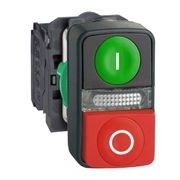 Botão Iluminado Duplo Verde e Vermelho 22mm 240V LED 1NA+1NF XB5AW73731M5 Schneider