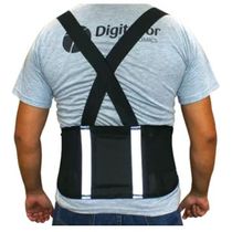 Cinturão Ergonômico Preto Com Faixa Refletiva Suspensório Elástico - C630RT - DIGITADOR Tam P