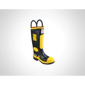 Bota Bombeiro Borracha Preta E Amarela Antiper Ac Com Forro Bico De Aço HB014C Tamanho 44 CA 9992 Hercules