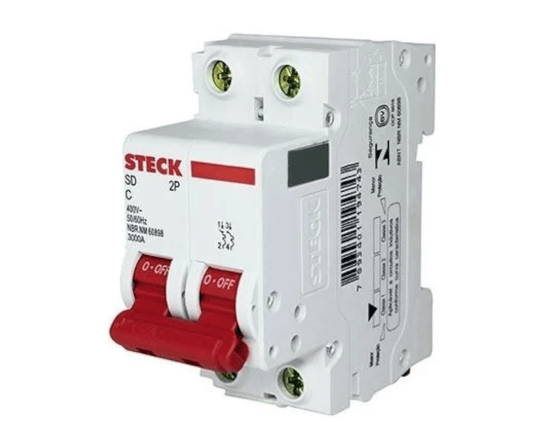 Disjuntor Bipolar 16A Mini 3KA 230/400VCA Steck | Direita