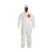 Macacão Tychem Sl Branco Com Capuz Com Zíper Tamanho M - SL127T D14651170 - DuPont