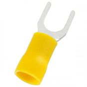 Terminal Elétrico Forquilha Pre-Isolado 4mm 6mm2 Amarelo TPF64 Intelli