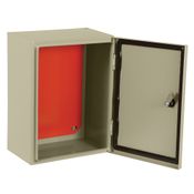 Quadro Comando Aço Carbono Bege RAL 7032 200 mm 200 mm 120 mm Comando Placa Laranja 902301 Cemar