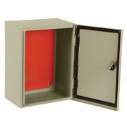 Quadro Comando Aço Carbono Bege RAL 7032 200 mm 200 mm 120 mm Comando Placa Laranja 902301 Cemar