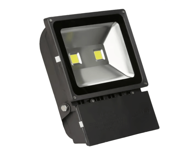 Refletor Preto Retangular 127/220V LED38.23 Foxlux - Imagem virada para a esquerda com o apoio trazeiro