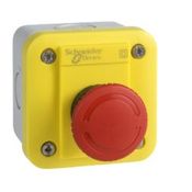 Botoeira Montada Plástica Cinza Parad Emergência 1Bot Gog22mm 1NF XALEK1701 Schneider