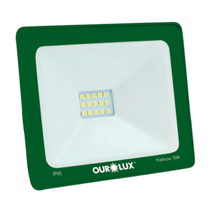 Refletor de LED Sobrepor 10W 100/240V Verde 03280 Ourolux