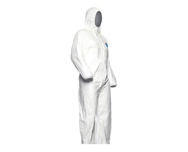 Macacão Tyvek Branco Com Capuz - DUPONT | Lateral do produto no corpo