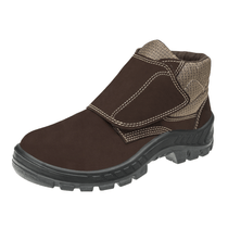 Botina Nobuck Velcro Biqueira Plástico Café 35 50B26Cbvelbp Marluvas