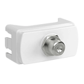 Módulo Tomada Cabo Coaxial Tv (Padrao) Embutida 1 Módulo Branca Orion Schneider - Dimensional | Produto na posição frontal e horizontal