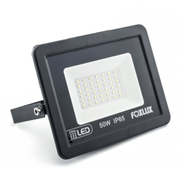 Refletor de LED Alumínio Preto Retangular 50W Lente Plana 6500K Bivolt 38.22 Foxlux