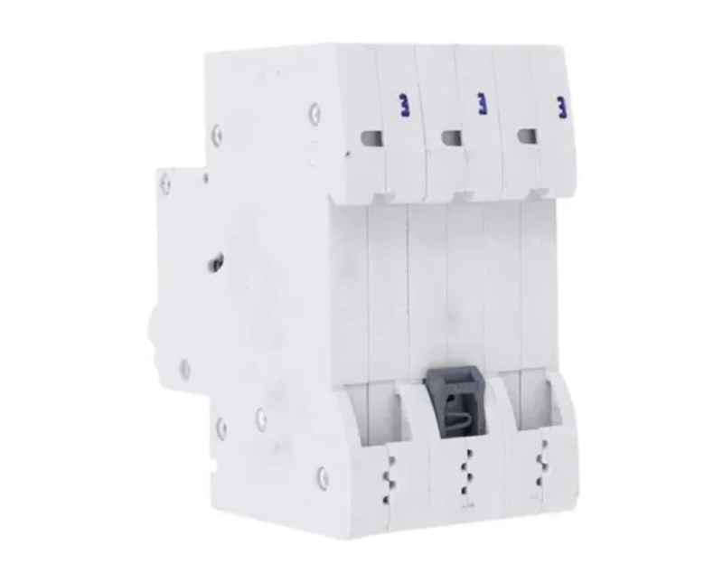 Disjuntor Mini Tripolar 63A 220/380VCA Curva C 5KA - Parte de Trás da Peça