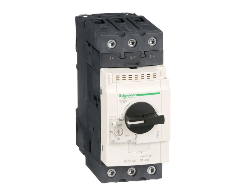 Disjuntor Motor Tripolar 30-40A 50KA Schneider | Diagonal direita do produto