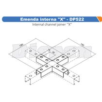 Emenda Perfilado Int X Pz 38X 38Mm Ch18 180X180Mm DP522 - Dispan