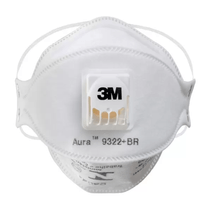 Respirador Descartável Dobrável Branca Com Válvula Pff2-S Aura 9322HB004384994 3M