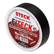 Fita Isolante Preto 18mm 20M Pvc 0,13mm 0-90Grc 700V SFT1320 Steck
