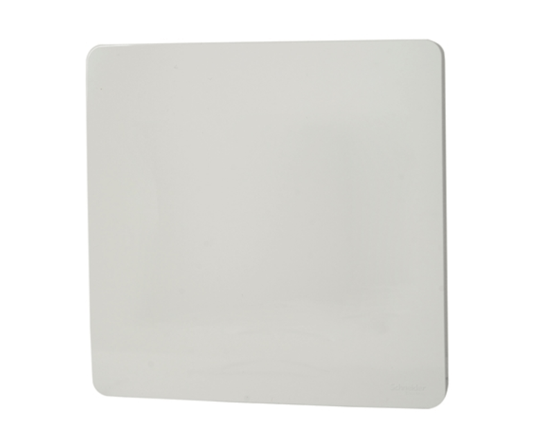 Placa 4x4 Cega Branca S730200004 Schneider | Imagem ilustrativa, peca inclinada para a direita.