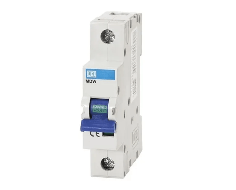 Disjuntor Mini Monopolar 25a 440VCA/250vcc C MDW-C25-1 WEG - Imagem ilustrativa - Virado para direita
