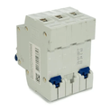 Disjuntor Mini Tripolar 100a 440v C 4KA WEG | Visão da diagonal direita posterior do disjuntor