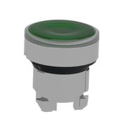 Frontal Botão Comando Iluminado Redondo Metálico Verde 22 Mm ZB4BW333 Schneider