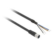 Conector Sensor Fêmea Reto Poliuretano 4 Polos M12 2 M XZCP1141L2 - Telemecanique