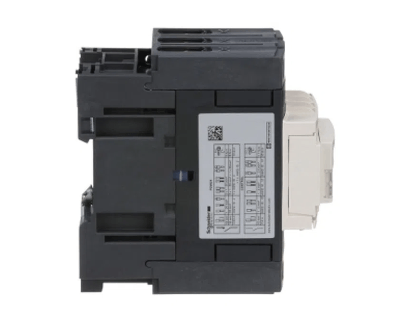 Contator Tripolar Tesys D Everlink 40A 1NA+1NF 24VCA LC1D40AB7 Schneider - Dimensional | Imagem ilustrativa - Visão lateral para esquerda