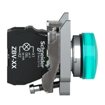 Sinaleiro Redondo Metálico Verde 22mm 120V LED XB4BVG3 Schneider