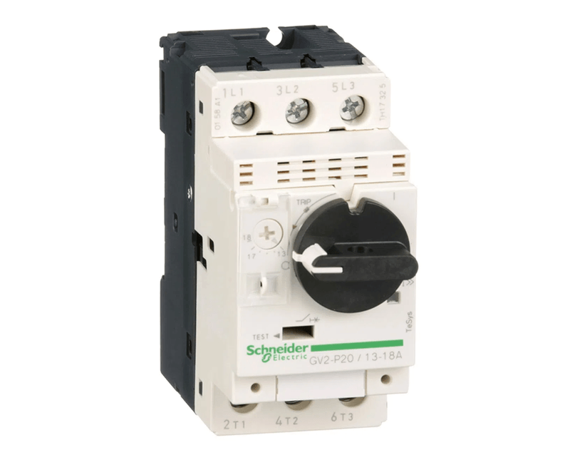 Disjuntor Motor Tripolar 2,5A 100KA GV2L07 Schneider - Dimensional | Produto na posição lateral