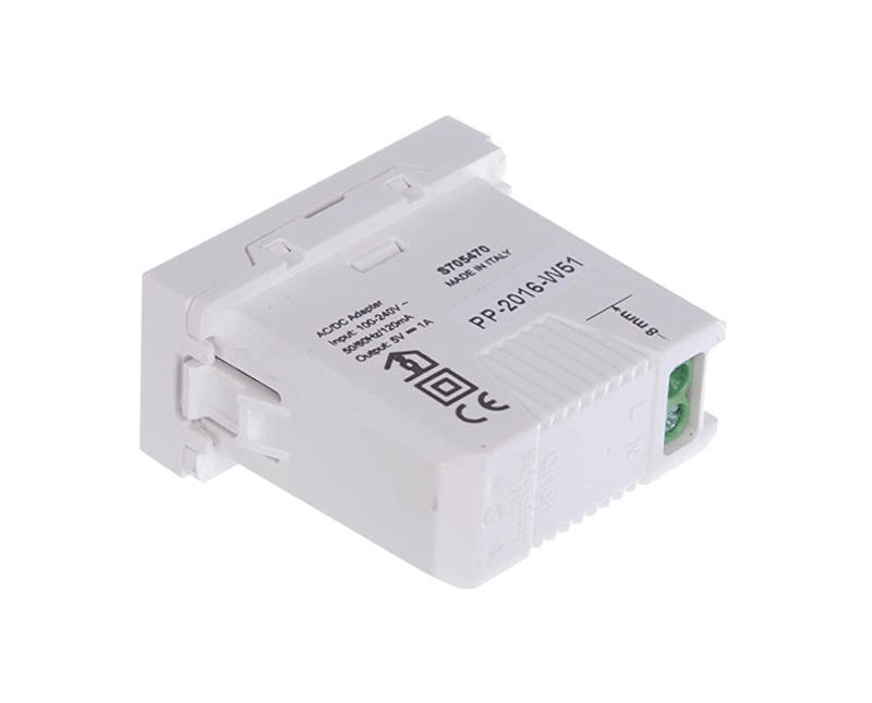 Módulo Tomada Carregador USB Embutida Branco 1 Módulo Orion | Diagonal direita da região traseira do produto