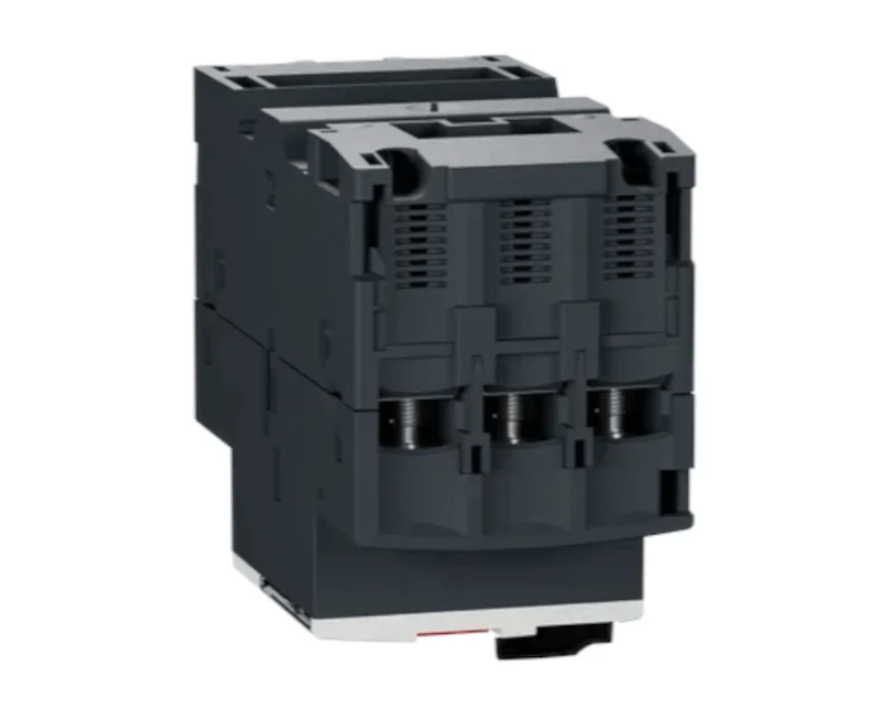 Disjuntor Motor Tripolar 1,6-2,5A 33,5A 690V 100KA GZ1E07 Schneider | Imagem Ilustrativa - Posição traseira inclinado para esquerda