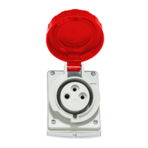 Tomada Industrial Não Metálica Sobrepor Fêmea Tripolar Neutro Terra 32A 380/440V Vermelha N5206 Steck