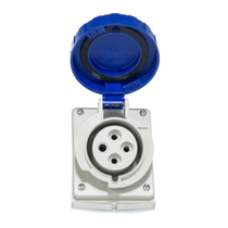 Tomada Industrial Não Metálica Sobrepor Fêmea Bipolar Terra 32A 200/250V Azul N3206 Steck