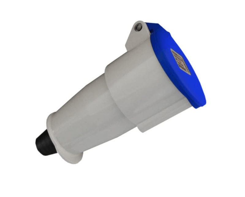 Tomada Industrial Extensão Fêmea Bipolar 220/240V Azul Steck | Imagem para cima Direita