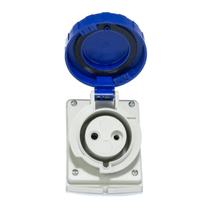 Tomada Industrial Não Metálica Sobrepor Fêmea Bipolar Terra 16A 220/240V Azul N3006 Steck