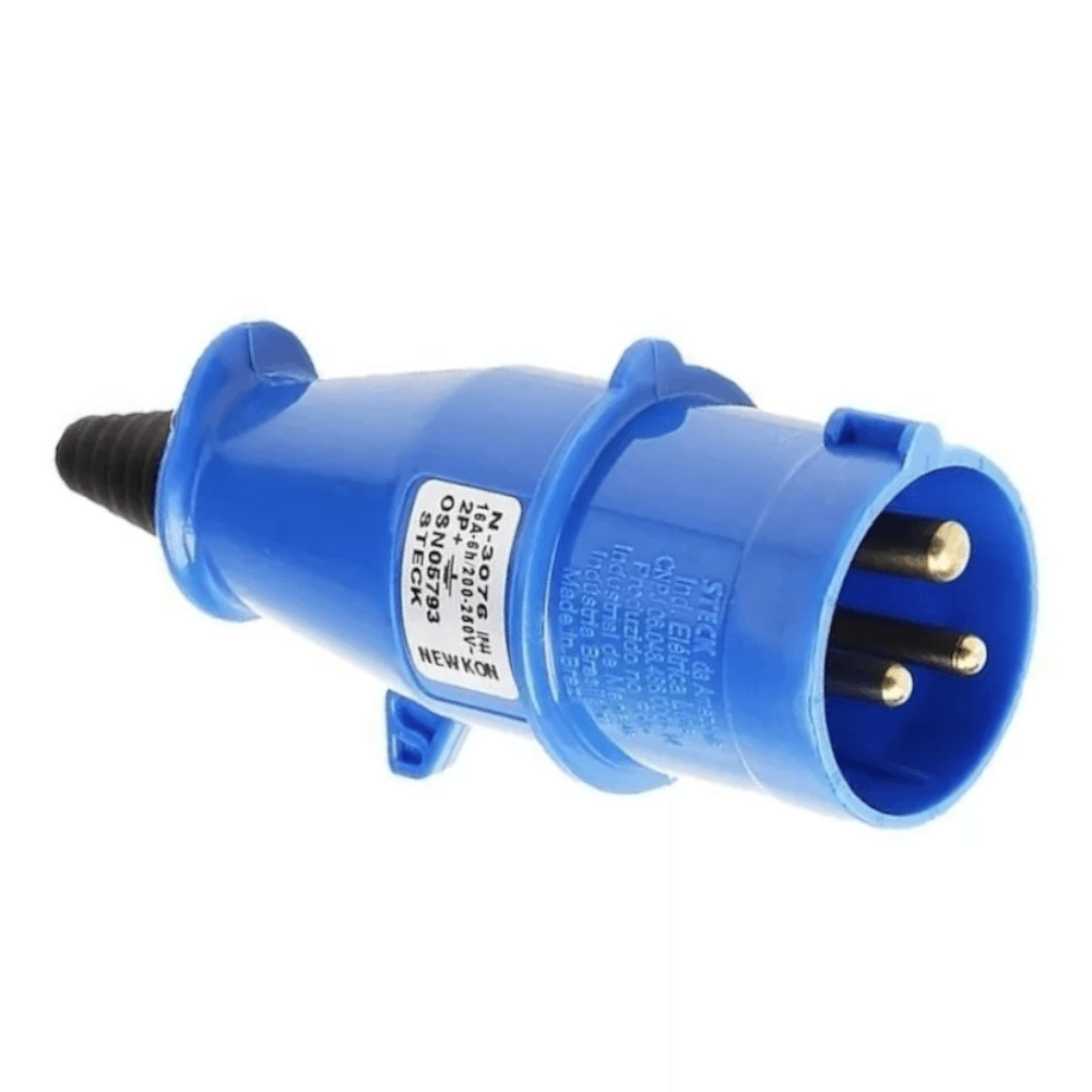 Plugue Energia Industrial Macho Poliamida Tripolar Terra 16A 220/240V ...