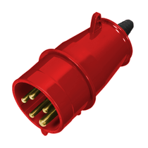 Plugue Energia Industrial Macho Poliamida Tripolar+Neutro+Terra 32A 380/440V Vermelho N5276 Steck