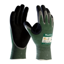 Luva Proteção Mecânica Fibra Nitrílico Verde e Preto DA13420 Tamanho 8 Danny