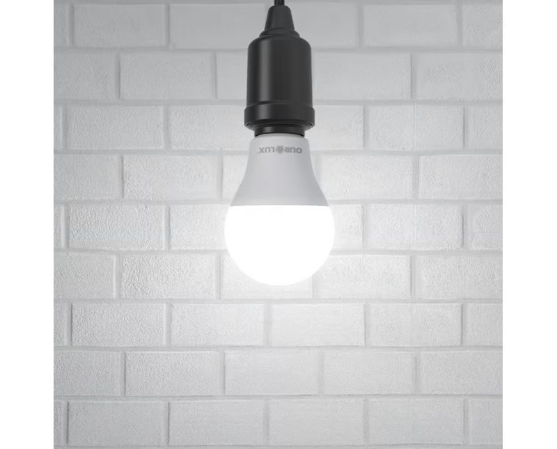 Lâmpada LED A60 E27 6500K Luz Branca Fria Bivolt 9W 806Lm 20031 Ourolux | Dimensional - Utilização do produto