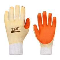Luva Proteção Quimica Mecânica Algodão Com Banho Latex Laranja 101095705 Tamanho 8/M Volk