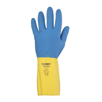 Luva Látex Azul e Amarelo Neolátex DA224D Tamanho 10 Danny