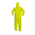 Macacão Tnt Amarelo Com Capa e Zíper Tamanho M MICROCHEM3000 Ansell | Imagem ilustrativa - Posição frontal virado para direita