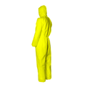 Macacão Tnt Amarelo Com Capa e Zíper Tamanho M MICROCHEM3000 Ansell | Imagem ilustrativa - Posição traseira virado para direita