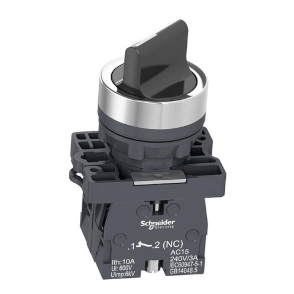 Comutador Knob Curto 2 Posições Preto 22mm Schneider - Dimensional