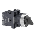 Comutador Knob Curto 2 Posições Preto 22mm  Schneider - Imagem inclinada para a esquerda ampliada.